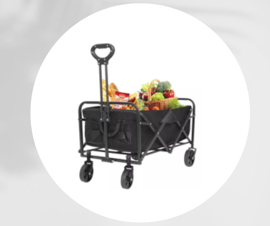 CARRO CAMPING PLEGABLE NEGRO 4 RUEDAS