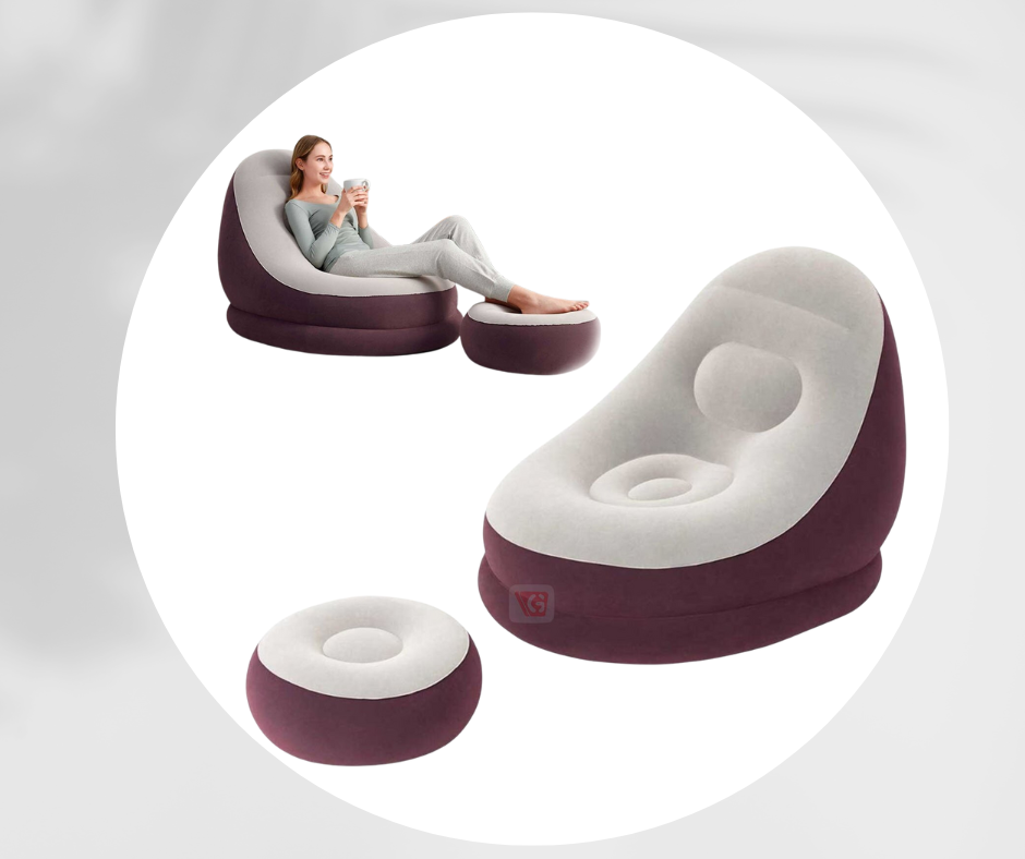 SOFÁ INFLABLE CON PUFF