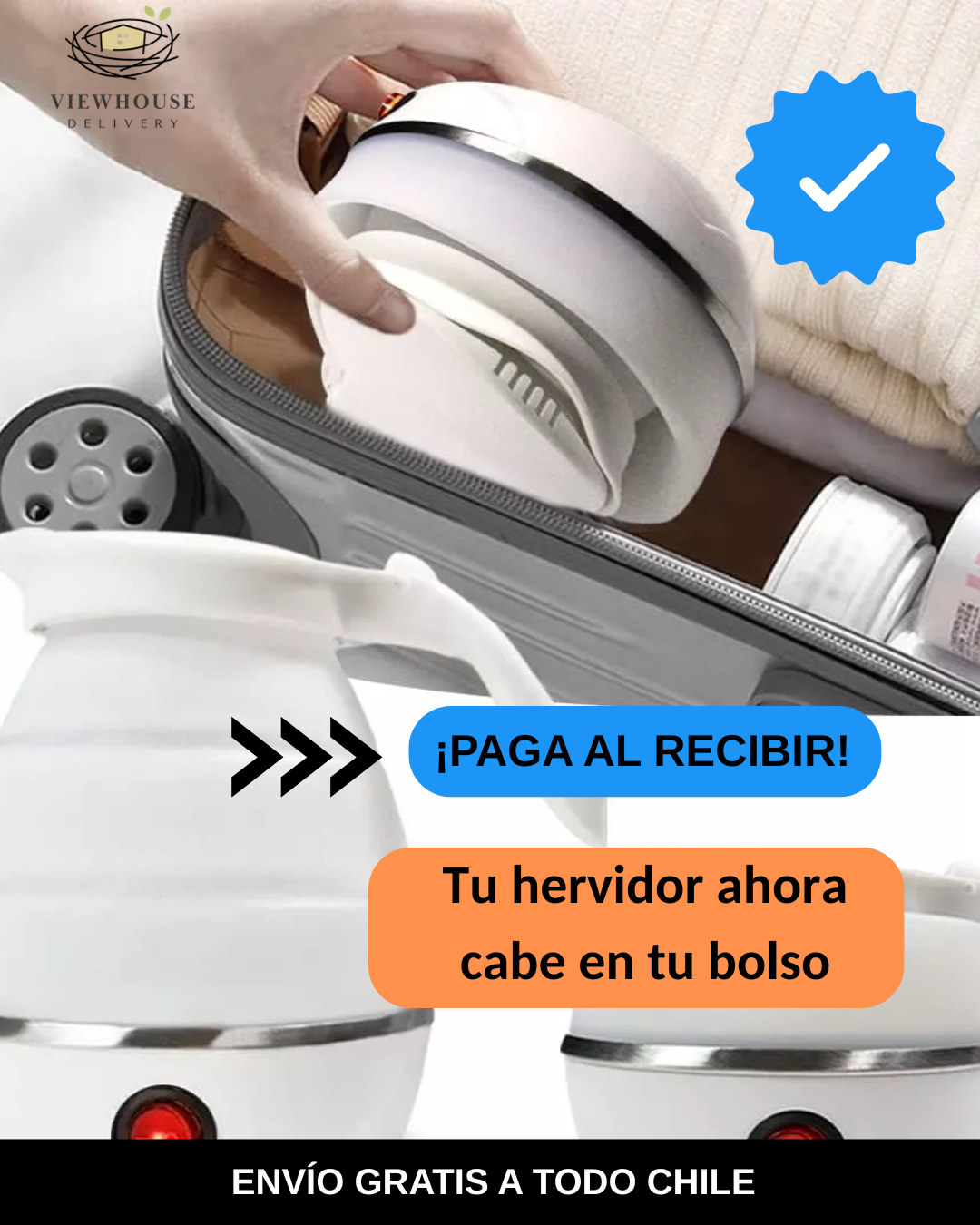 HERVIDOR ELÉCTRICO PLEGABLE MINI 600 CC