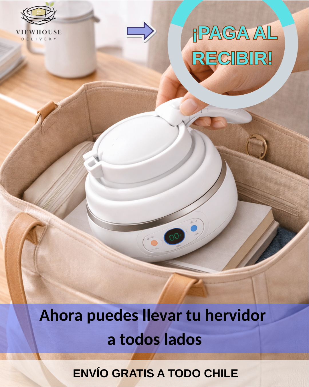 HERVIDOR ELÉCTRICO PLEGABLE MINI 600 CC