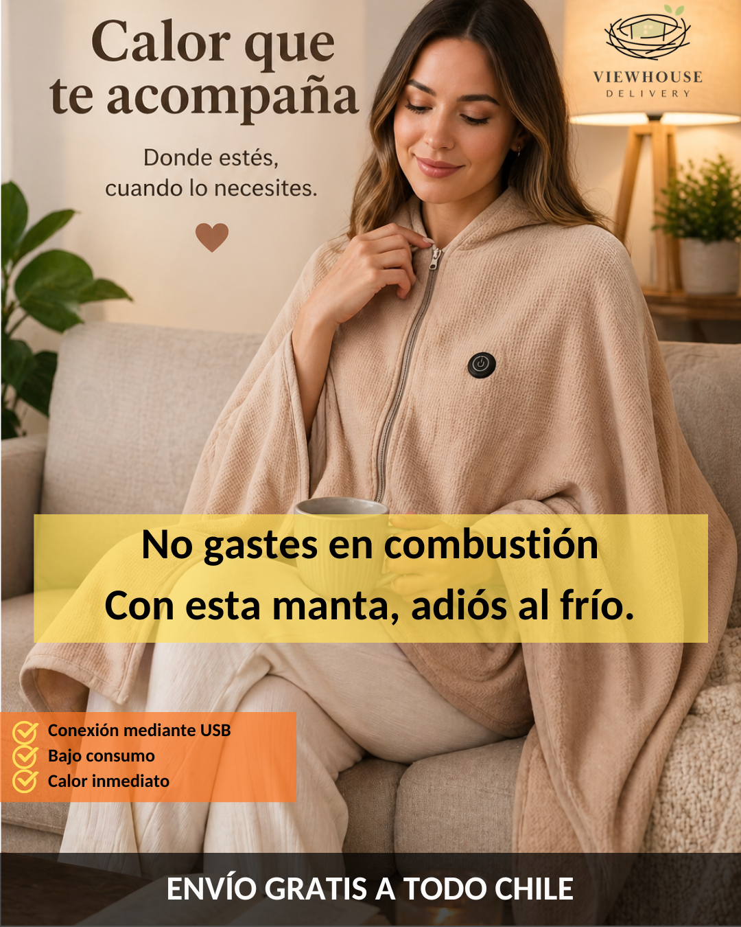 MANTA CALEFACTORA ELÉCTRICA CARGA USB